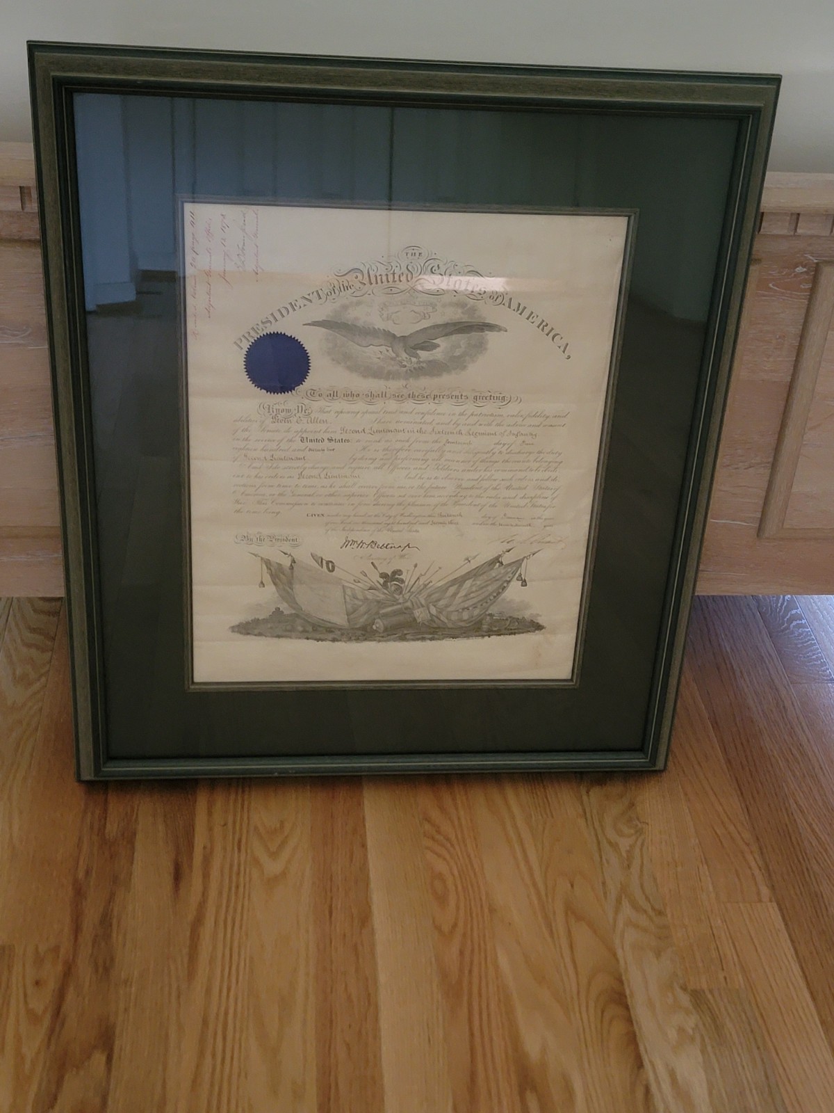 PRESIDENT  ULYSSES S. GRANT  HAND SIGNED  1873 MILITARY APPOINTMENT / DOCUMENT