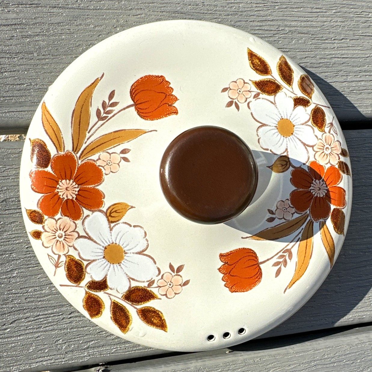 Vintage Kingsbury Dogwood Enamelware Cookware Replacement Lid Only 8 inch