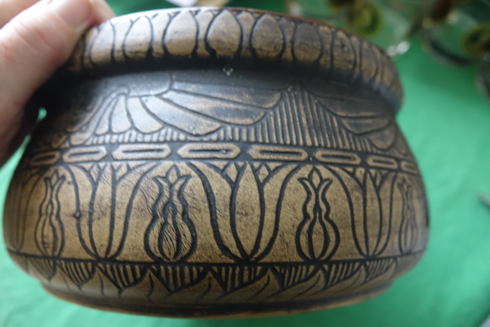 Antique Western Stoneware Company Monmouth Egyptian Style Bowl 1920 8