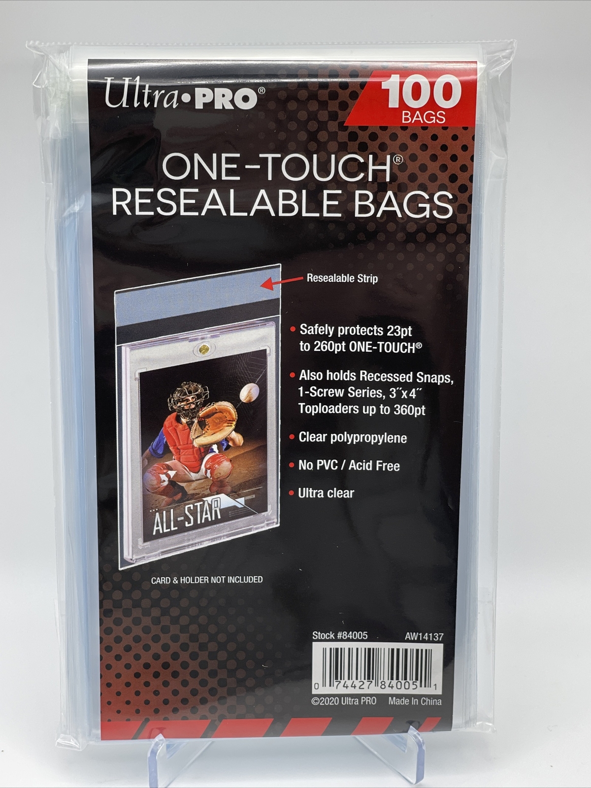 Ultra Pro One-Touch Resealable Bags 1 Pack of 100 for One-Touch Holders Ultra Pro One-Touch Resealable Bags 1 Pack of 100 for One-Touch Holders