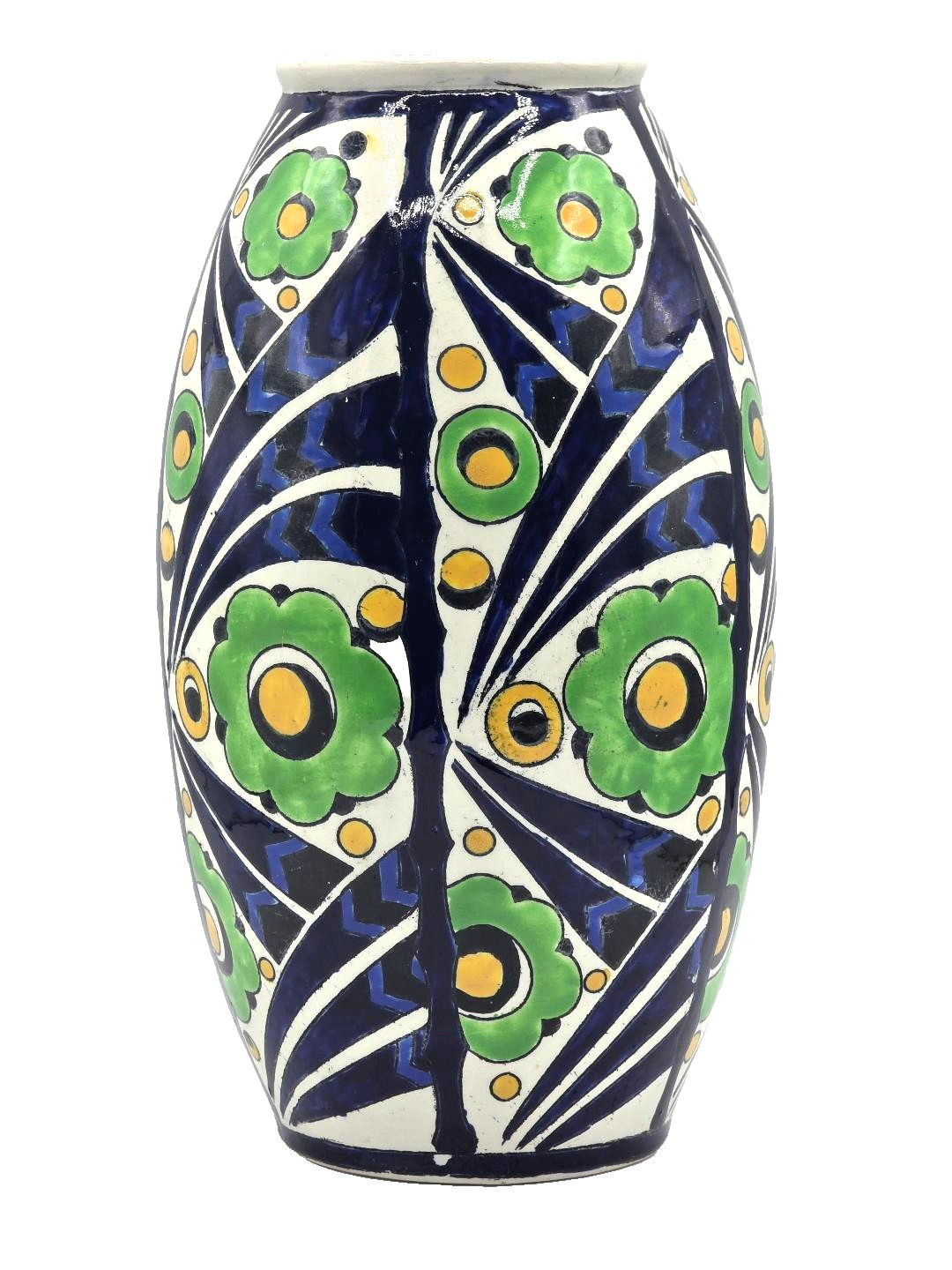 Keramis Art Deco Style Floral Vase Made in Belgium D1198 READ