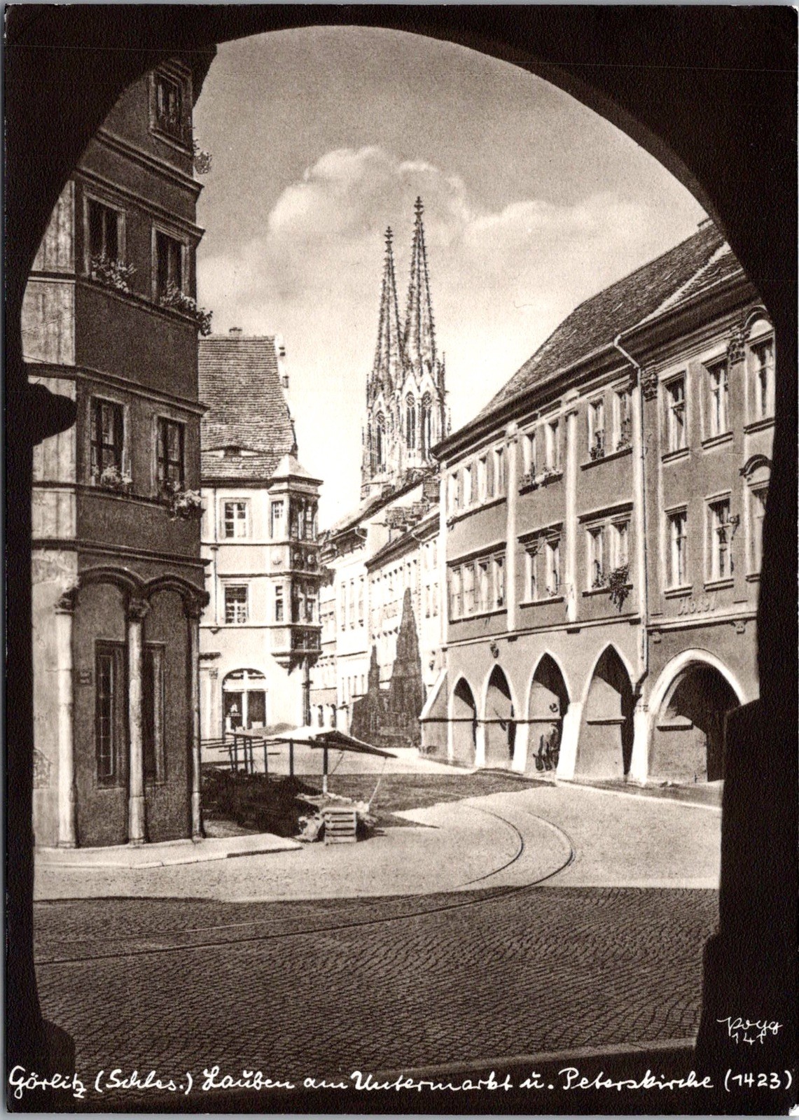Görlitz Germany View Through Archway Untermarkt Real Photo RPPC Postcard
