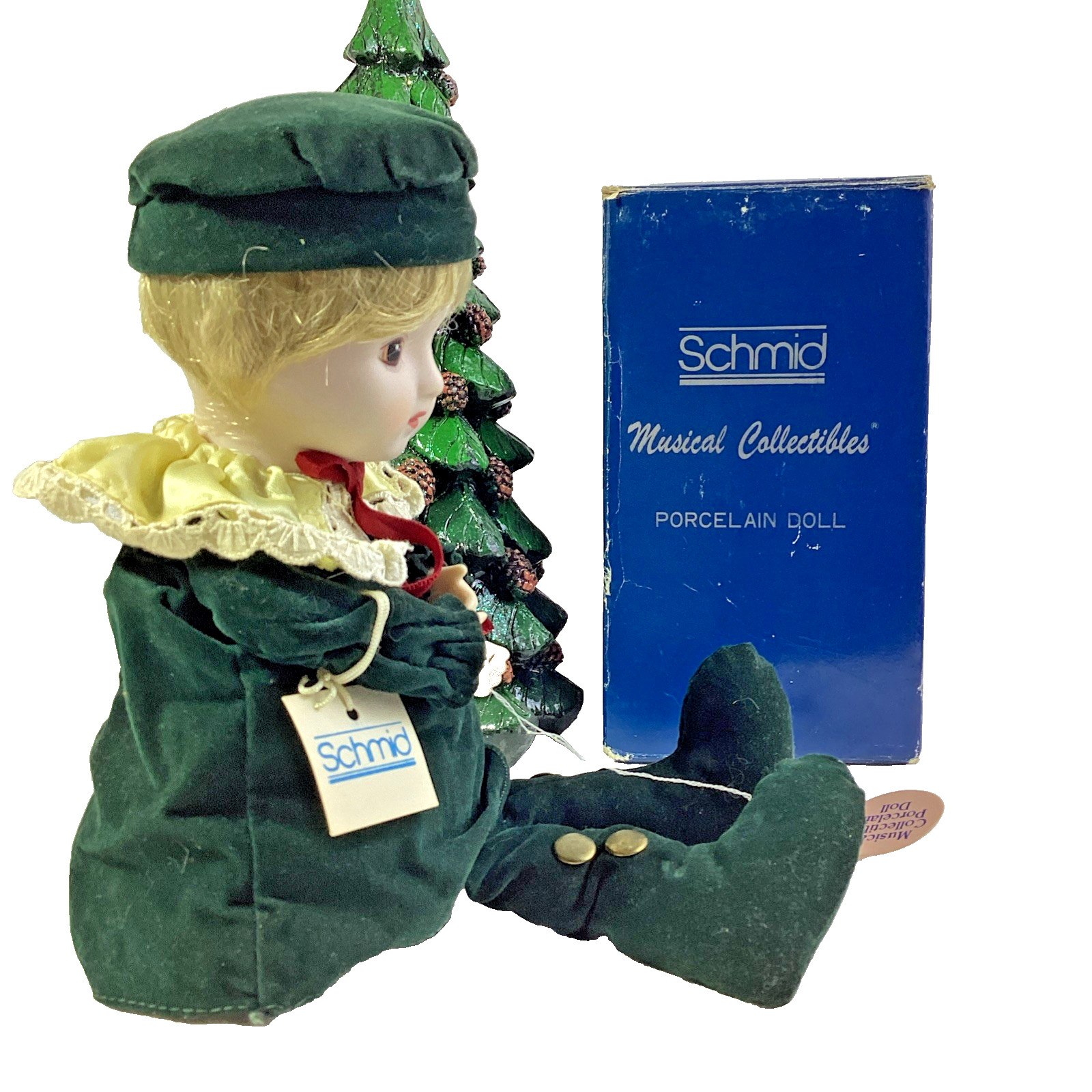 Vintage Schmid Musical Motion Doll Wind Up Music Box Plays Make Someone Happy