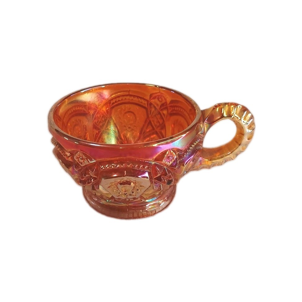 Vintage Imperial Glass Marigold Carnival Punch Cup Footed Fashion Pattern #733