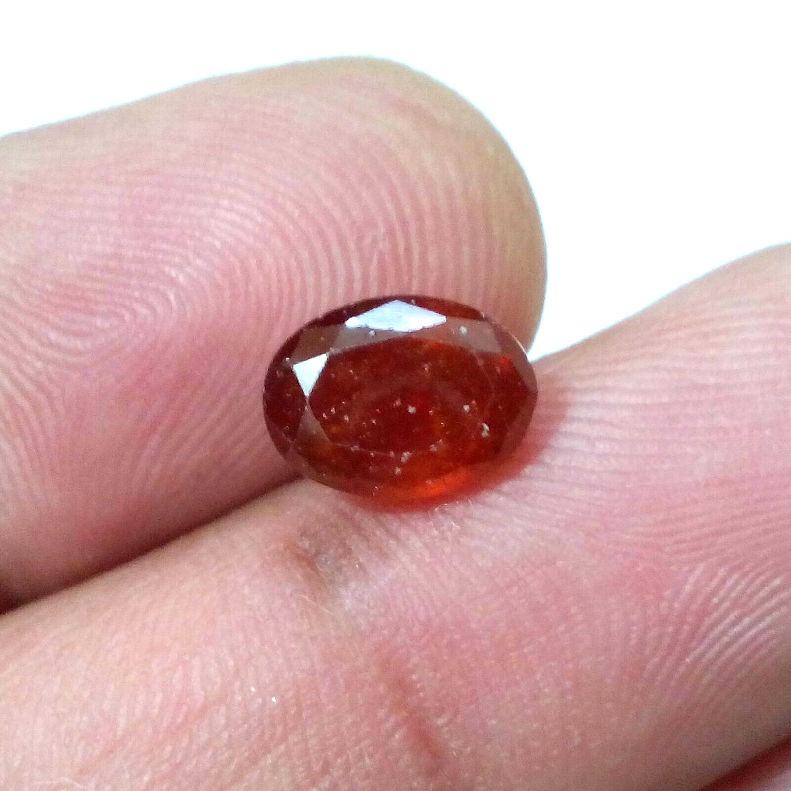 Good Quality Rare Hessonite Garnet Faceted 3.14 Crt Oval Shape Loose Gemstone