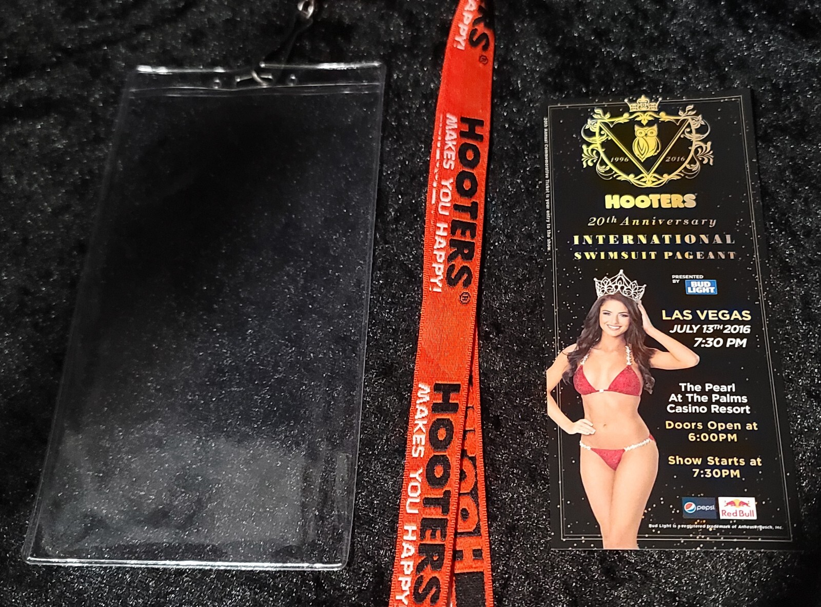 Hooters 2016 20th Anny Swimsuit Pageant Las Vegas Commemorative Ticket Lanyard