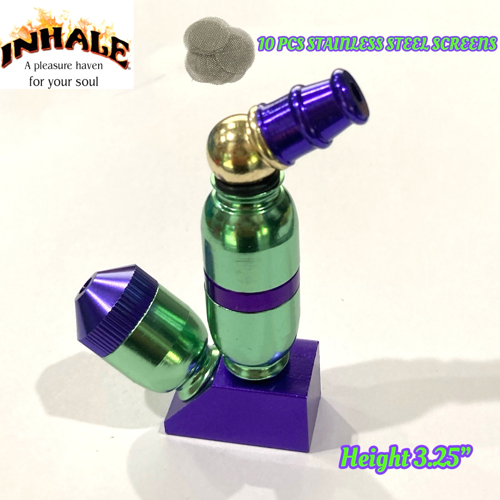 INHALE® Standing Up Big chambre Tobacco Smoking metal hand Pipe INHALE® Standing Up Big chambre Tobacco Smoking metal hand Pipe