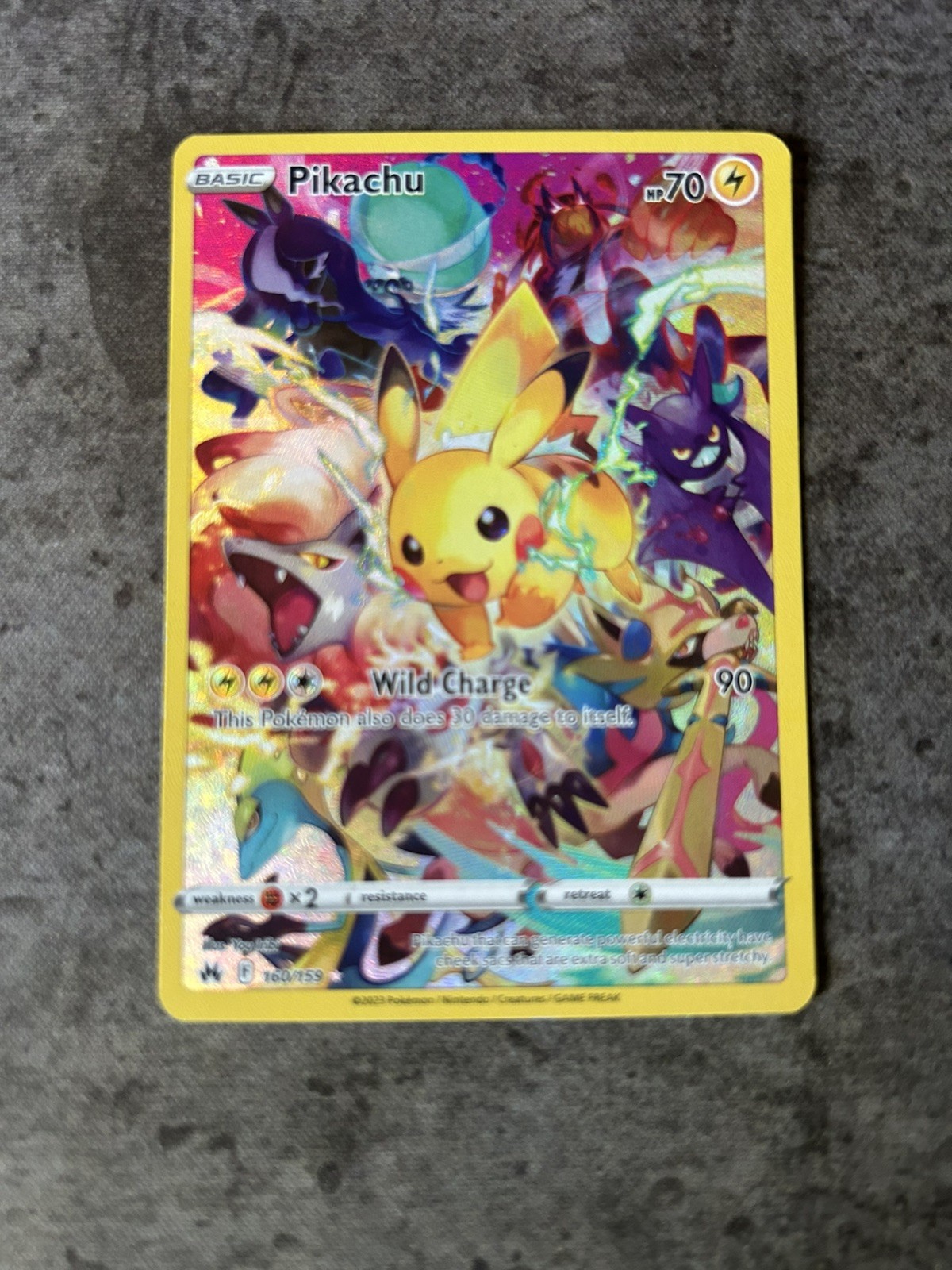 Pokémon TCG Pikachu 160/159 Crown Zenith Secret Rare Full Art Holo
