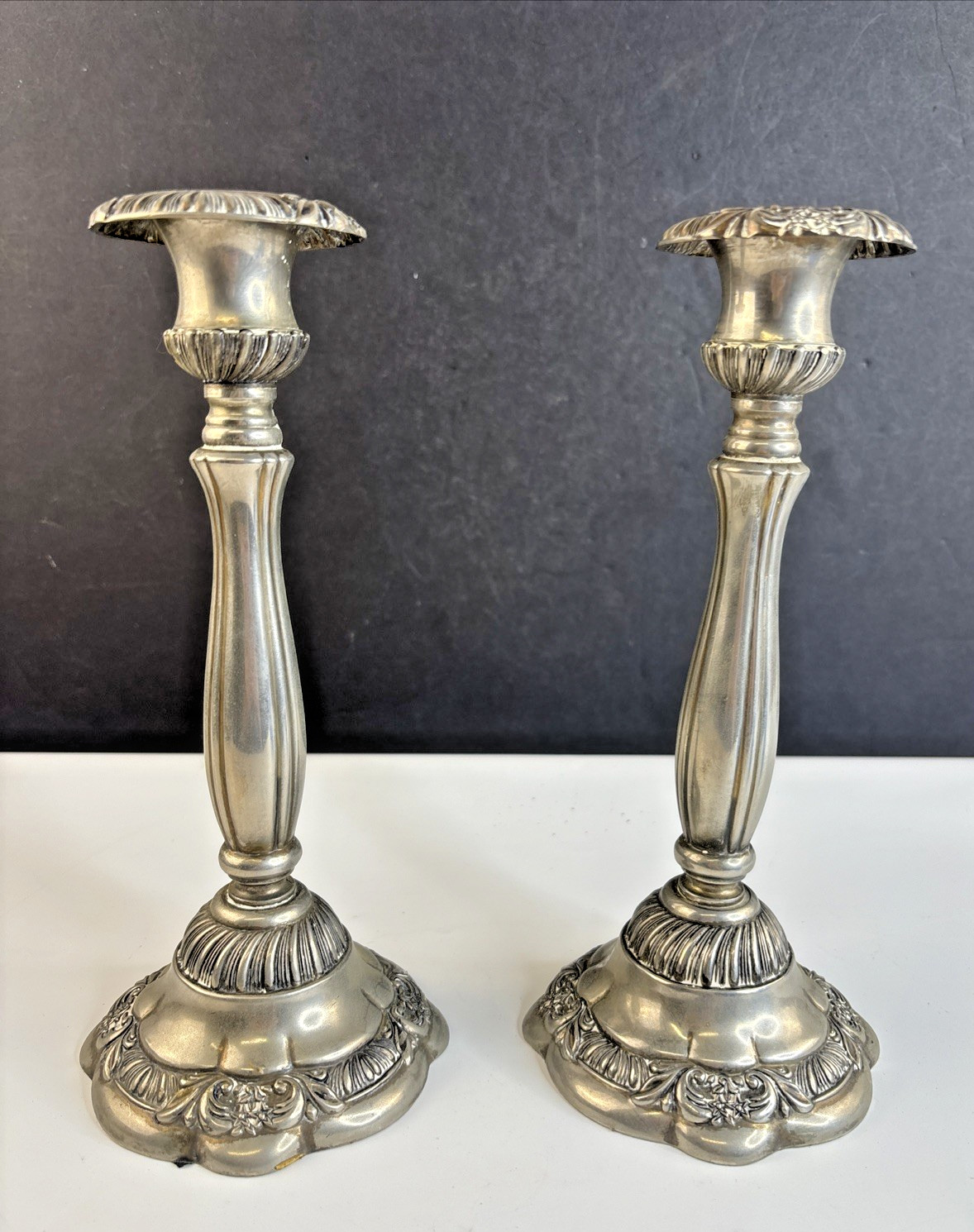 Vintage Godinger Silver Plated Candlesticks Pair of 2 Baroque Style 10\