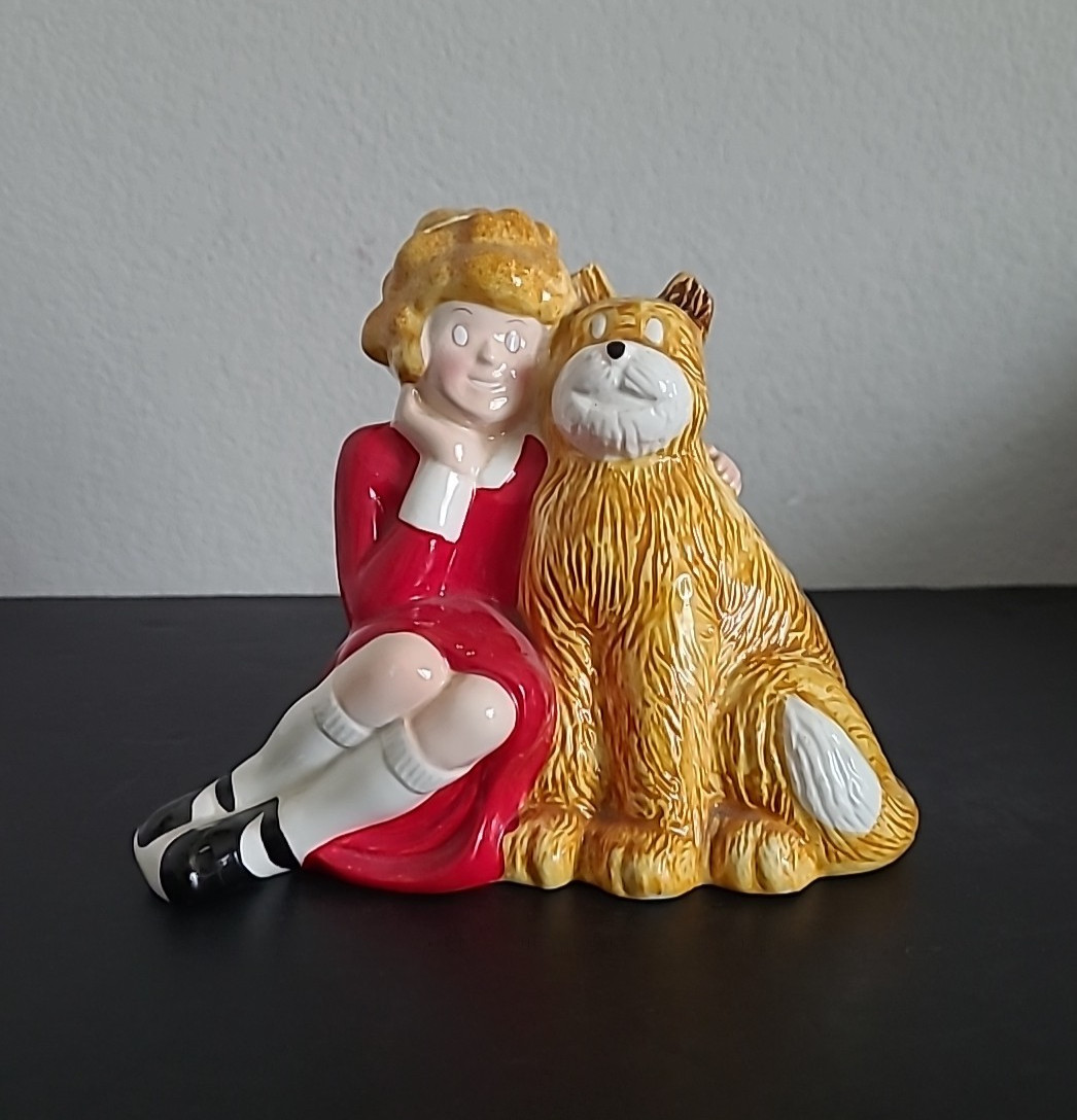 Vintage 1982 Little Orphan ANNIE and SANDY Applause Ceramic PIGGY BANK