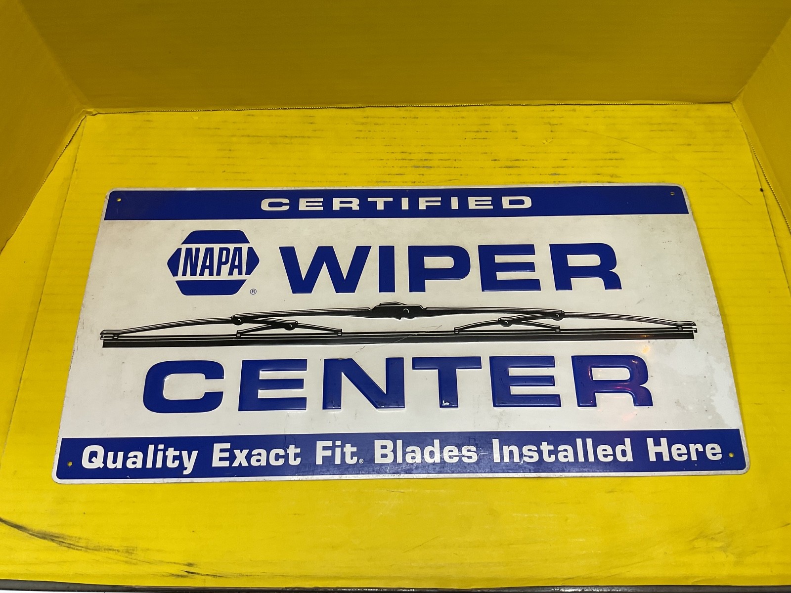 Vintage Napa Wiper Center Embossed Metal Repair Shop Gas Station Sign