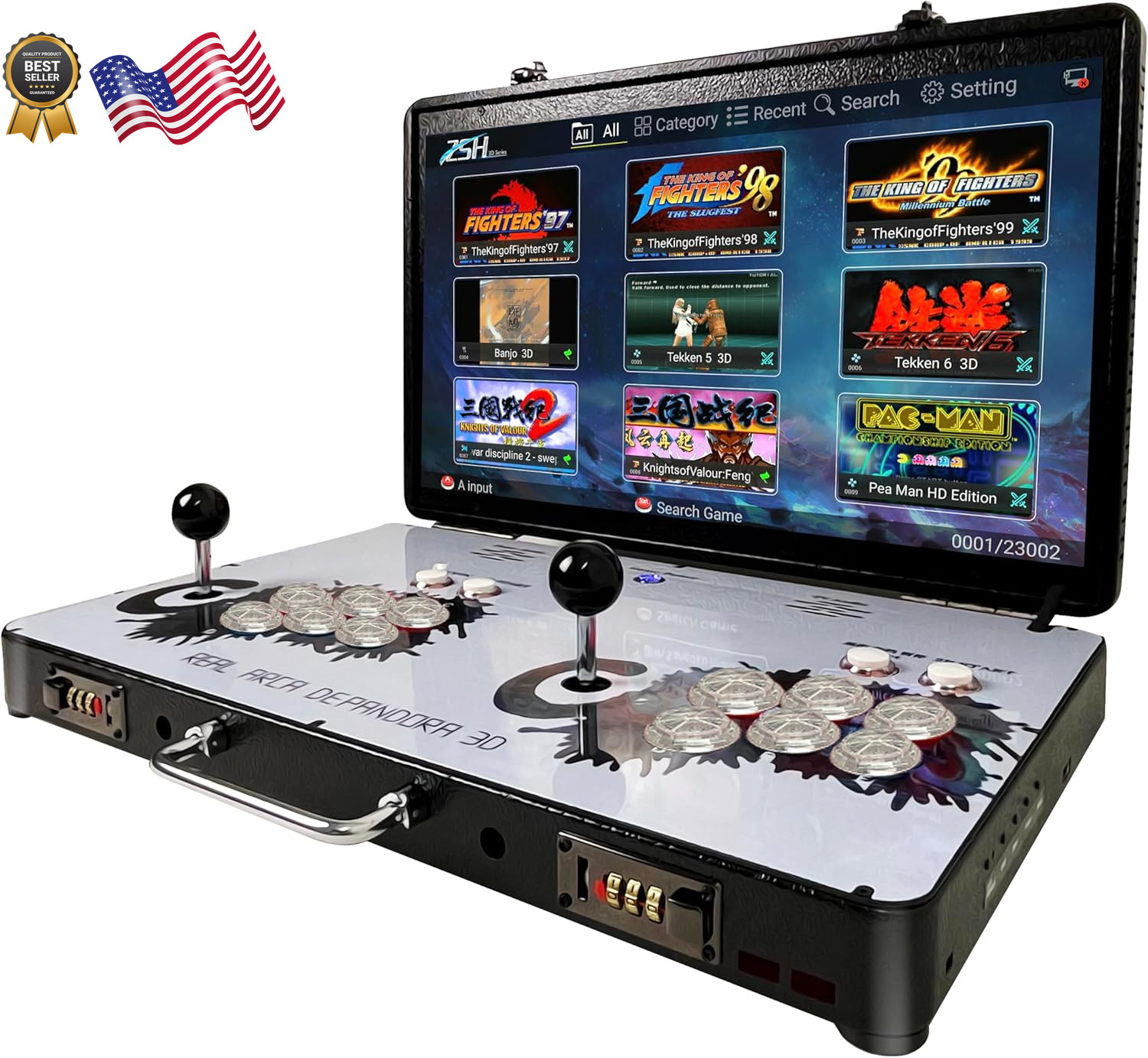 Portable 20000 in 1 Metal Box 3D Arcade Game Console 22 inch Screen Retro Portable 20000 in 1 Metal Box 3D Arcade Game Console 22 inch Screen Retro