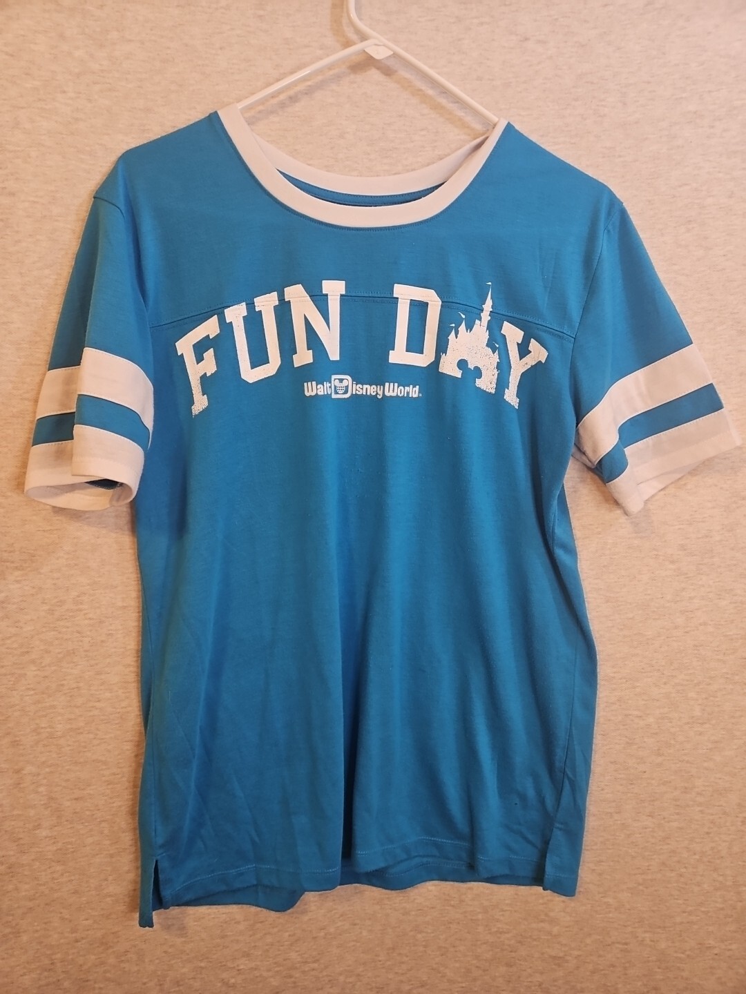 Disney Parks Fun Day Walt Disney World Blue T-shirt Womens Medium Poly BLEND Disney Parks Fun Day Walt Disney World Blue T-shirt Womens Medium Poly BLEND