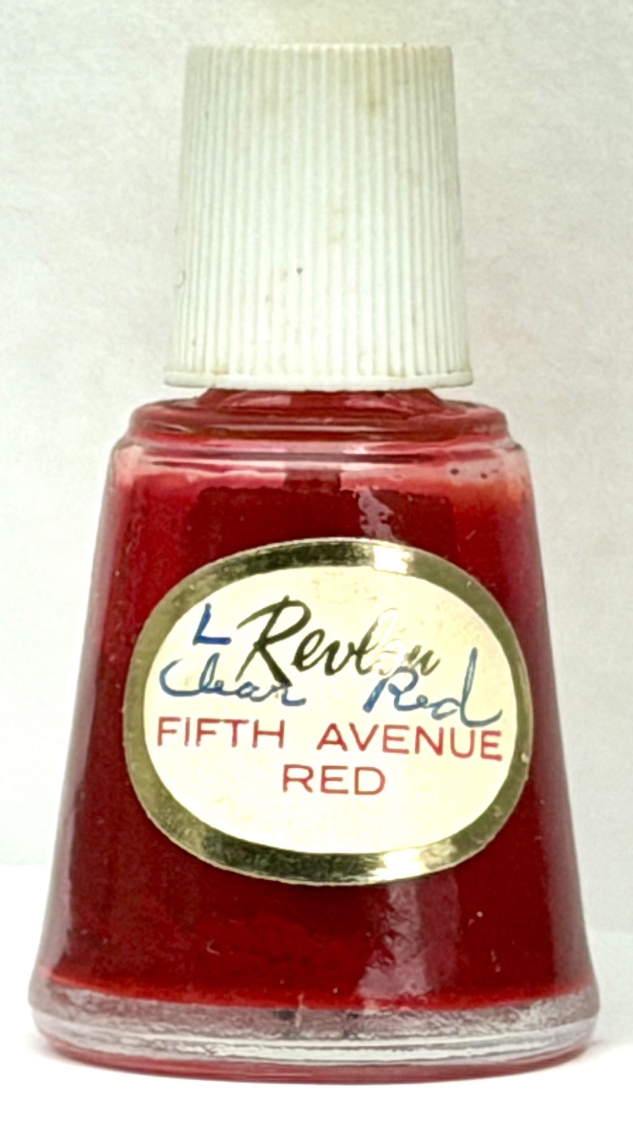 Vtg Revlon Fifth Avenue Red Nail Polish 1/2 FL OZ Bottle 1/2 FULL 40s 50s 60s 