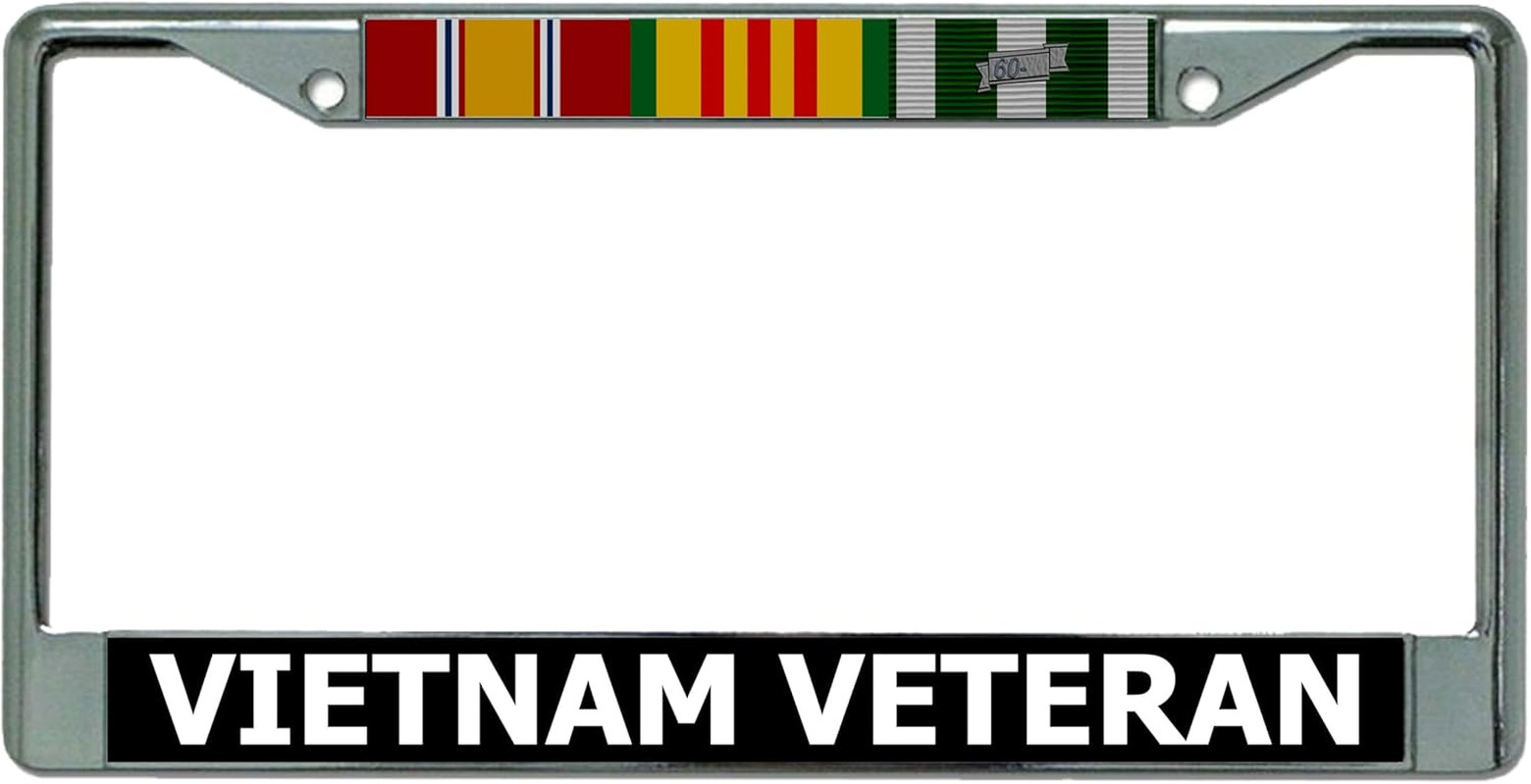 Vietnam Veteran Chrome License Plate Frame