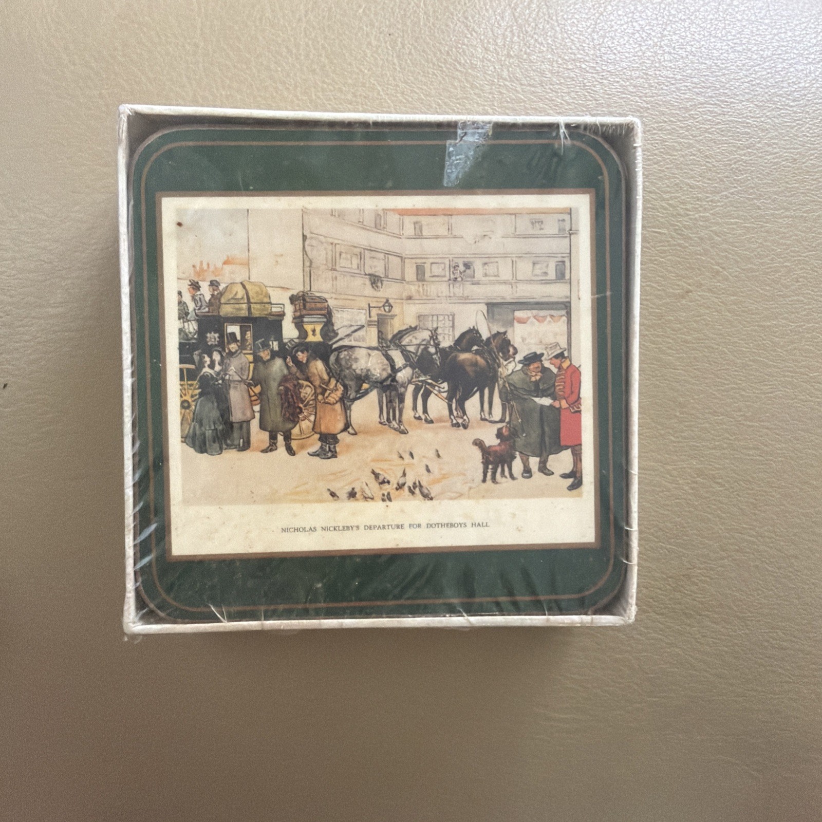 SEALED Vintage Pimpernel Coasters Set of 6 Dickensian Scenes Charles Dickens