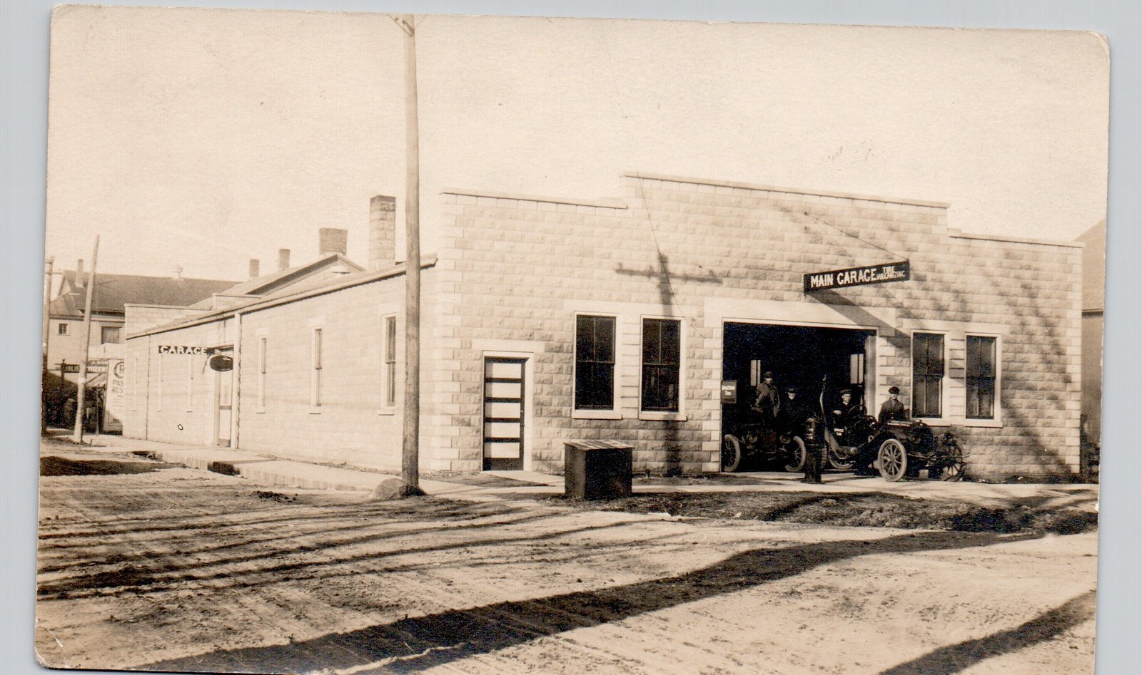 STAHL AUTO GARAGE wilmington il c1910 postcard illinois real photo rppc car shop