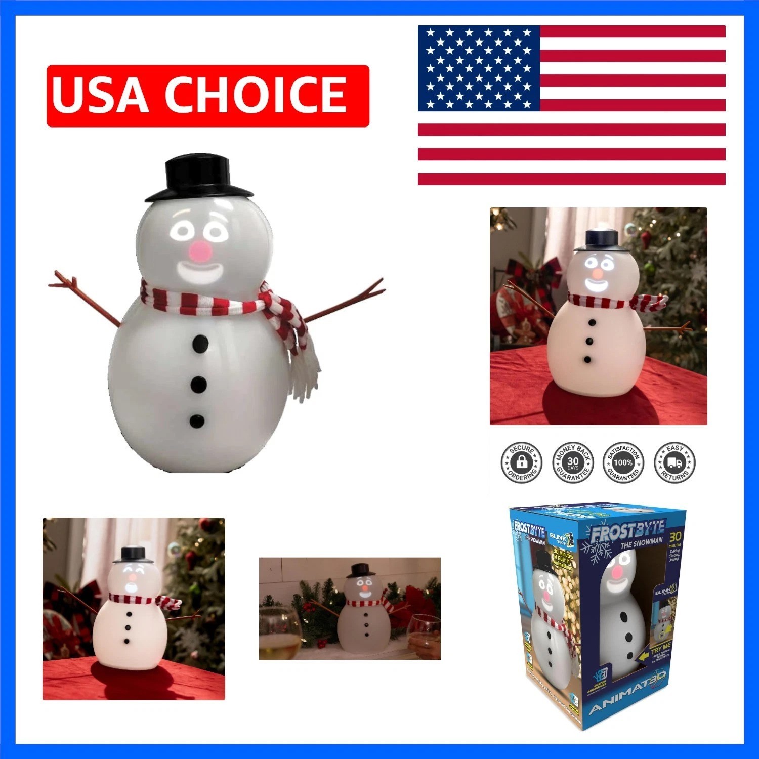 FrostByte Talking Animated Snowman with Built in Projector & Speaker, Moving ... FrostByte Talking Animated Snowman with Built in Projector & Speaker, Moving ...
