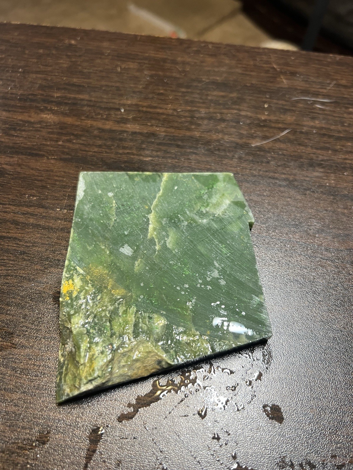 Nephrite Jade Slab British Columbia Canada Raw Green Lapidary Rough Stone 206g⁠