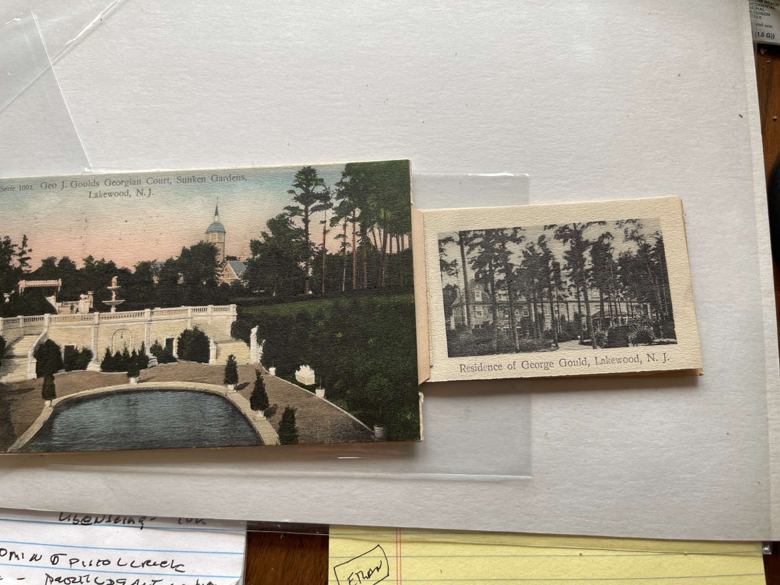 Sunken Gardens Lakewood New Jersey 1908 Vintage Postcard W/ Pullout Photos