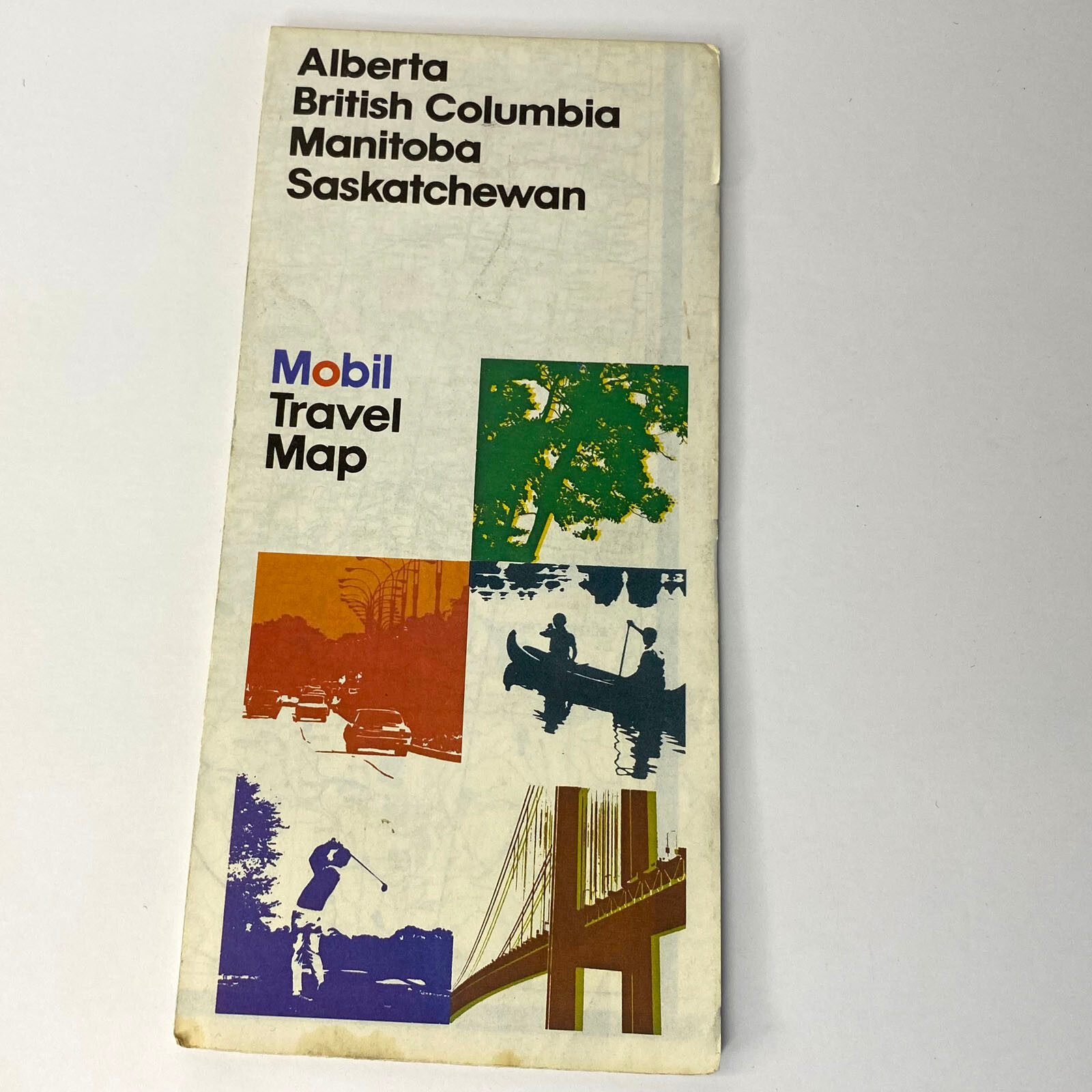 Vtg 1976 Mobil Gas Station Map Alberta British Columbia Manitoba Saskatchewan