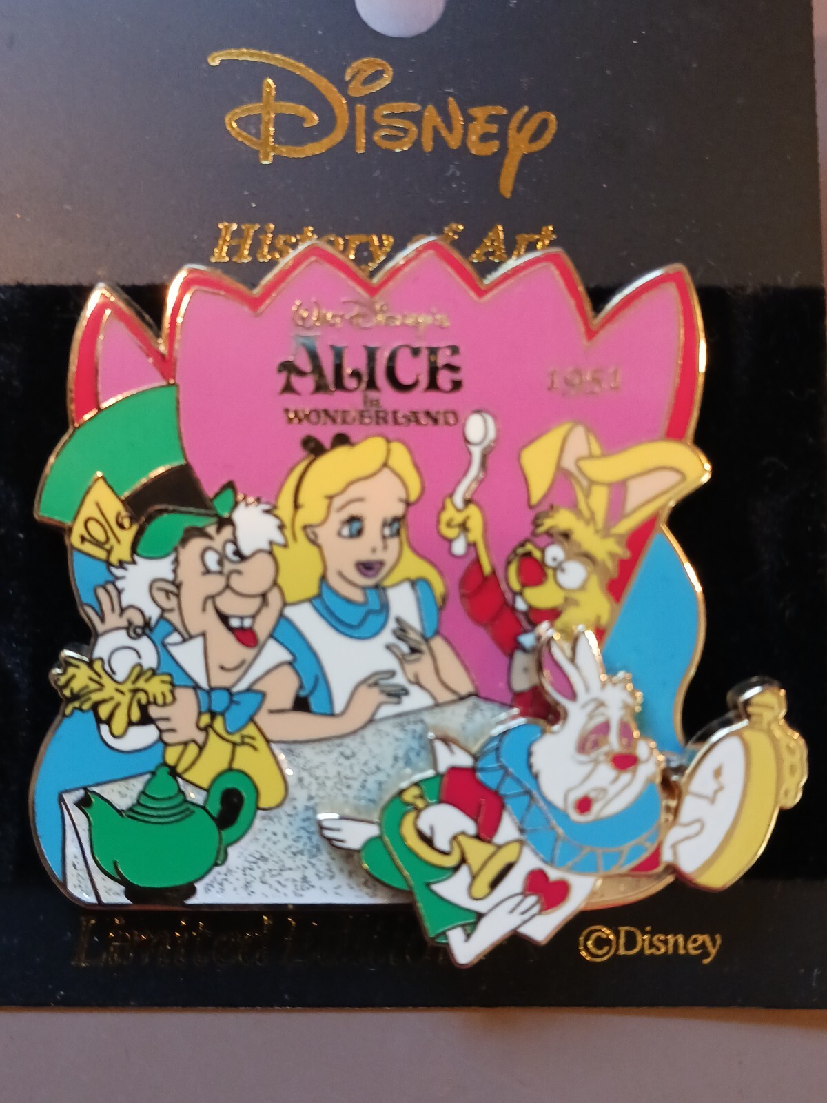 DISNEY PIN LE ALICE IN WONDERLAND JAPAN M&P HISTORY OF ART MAD HATTER RABBIT
