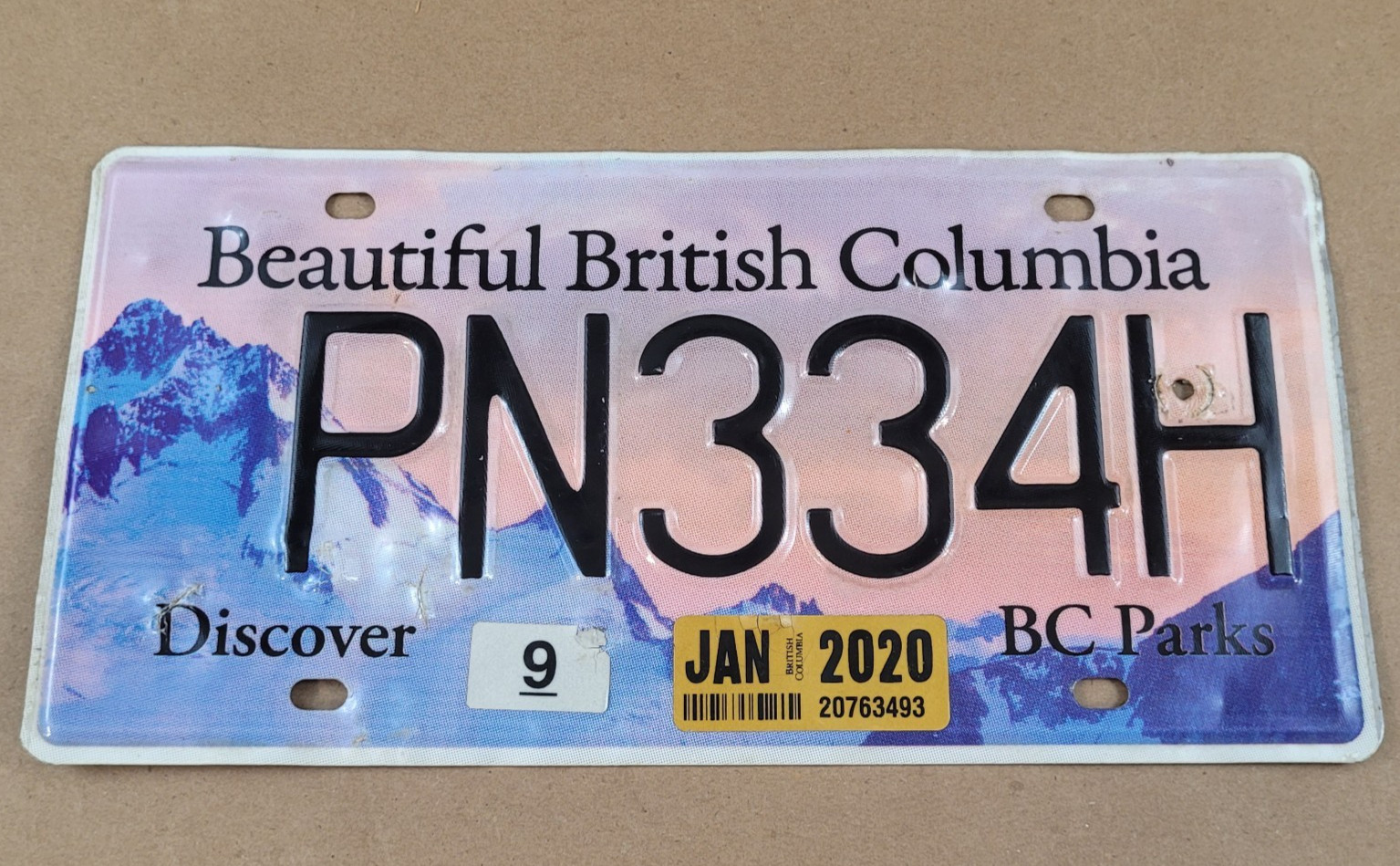 Beautiful British Columbia Canada Discover BC Parks License Plate PN334H
