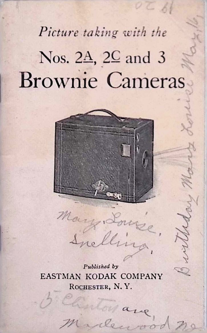 1920 Kodak Brownie Camera Manual Flash-Light Guide Mary Louise Snelling