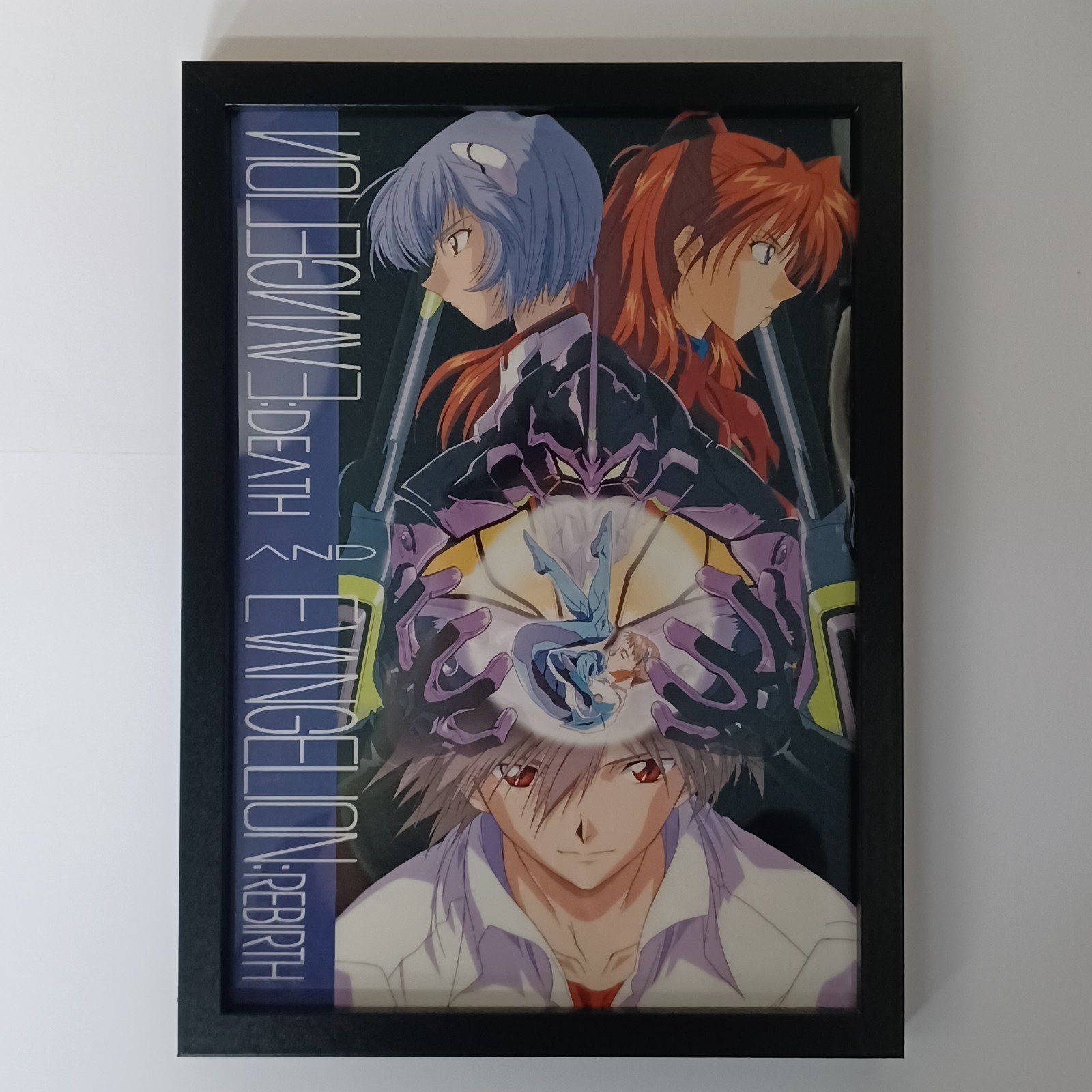 Vintage 1990s Neon Genesis Evangelion DEATH & REBIRTH Framed Poster Clear Art