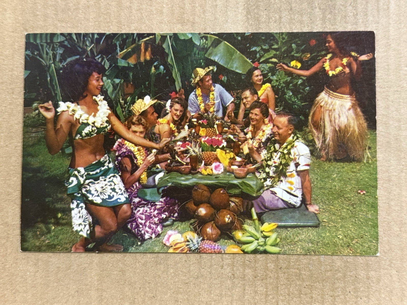 Postcard Hawaii HI Don the Beachcomber Polynesian Luau Beautiful Hula Dancers