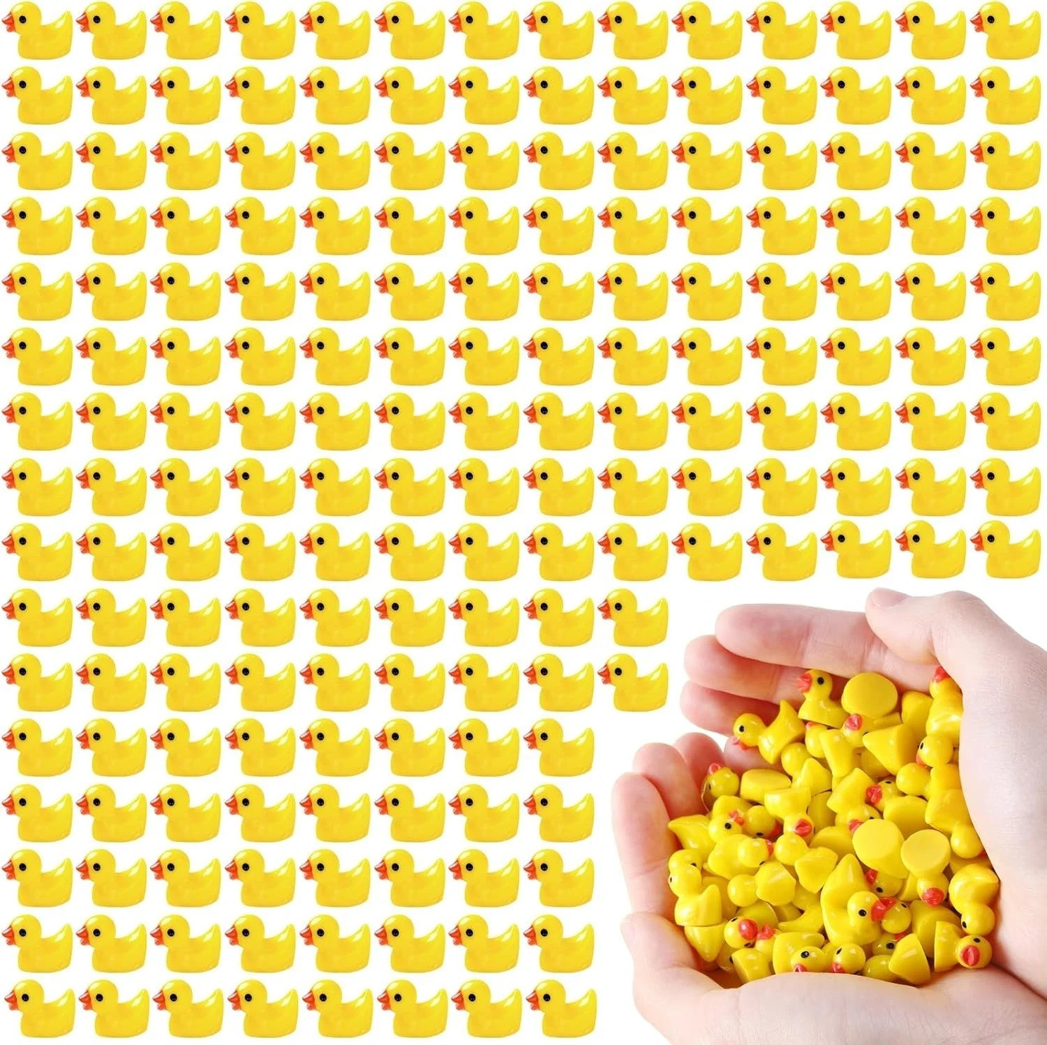 50pc/set Mini Resin Ducks Tiny Duck Miniature Figures Bulk Little Duck Charms