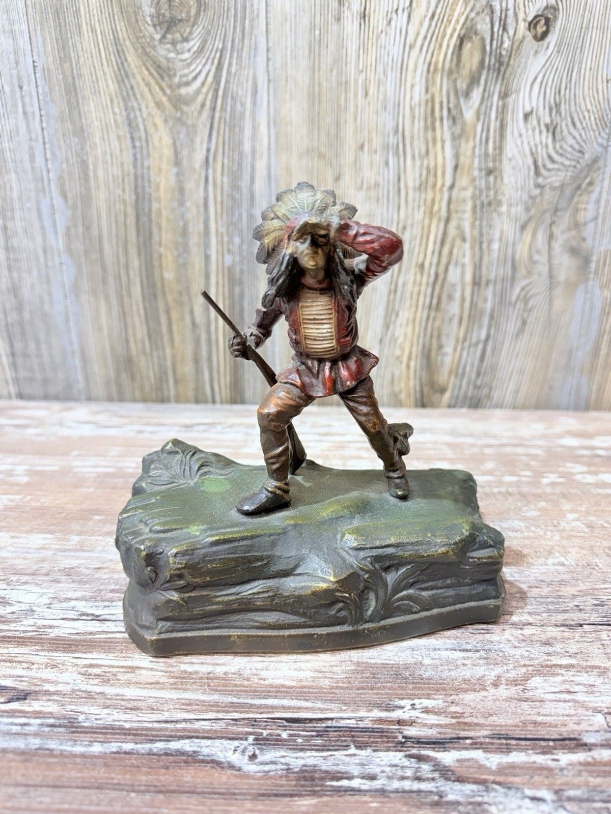 VINTAGE K & O KRONHEIM & OLDENBUSCH COLD PAINTED NATIVE AMERICAN INDIAN - C 1930