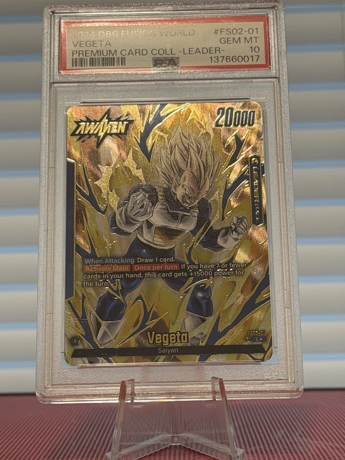 2024 #FS02-01 VEGETA PSA 10 Alt Art Leader
