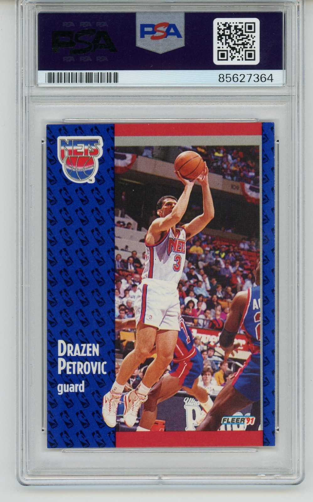 Drazen Petrovic ~ Signed Autographed 1991 NBA Fleer Trading Card Auto ~ PSA DNA