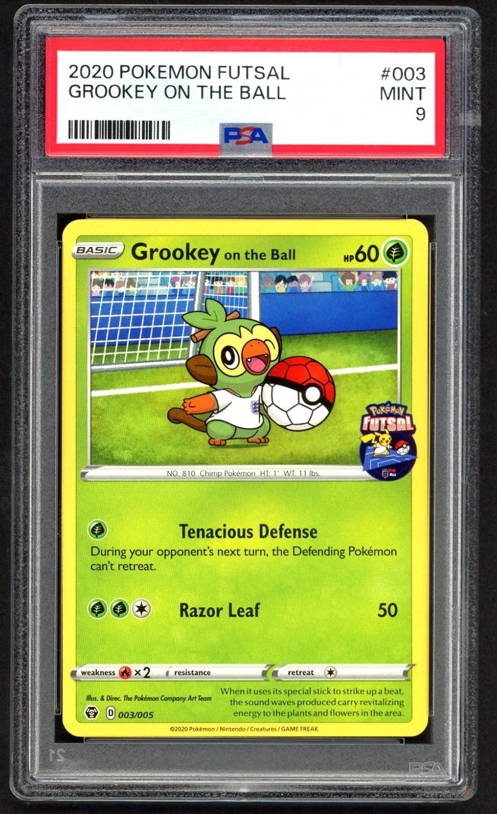 PSA 9 Grookey On The Ball 003/005 Futsal Pokemon