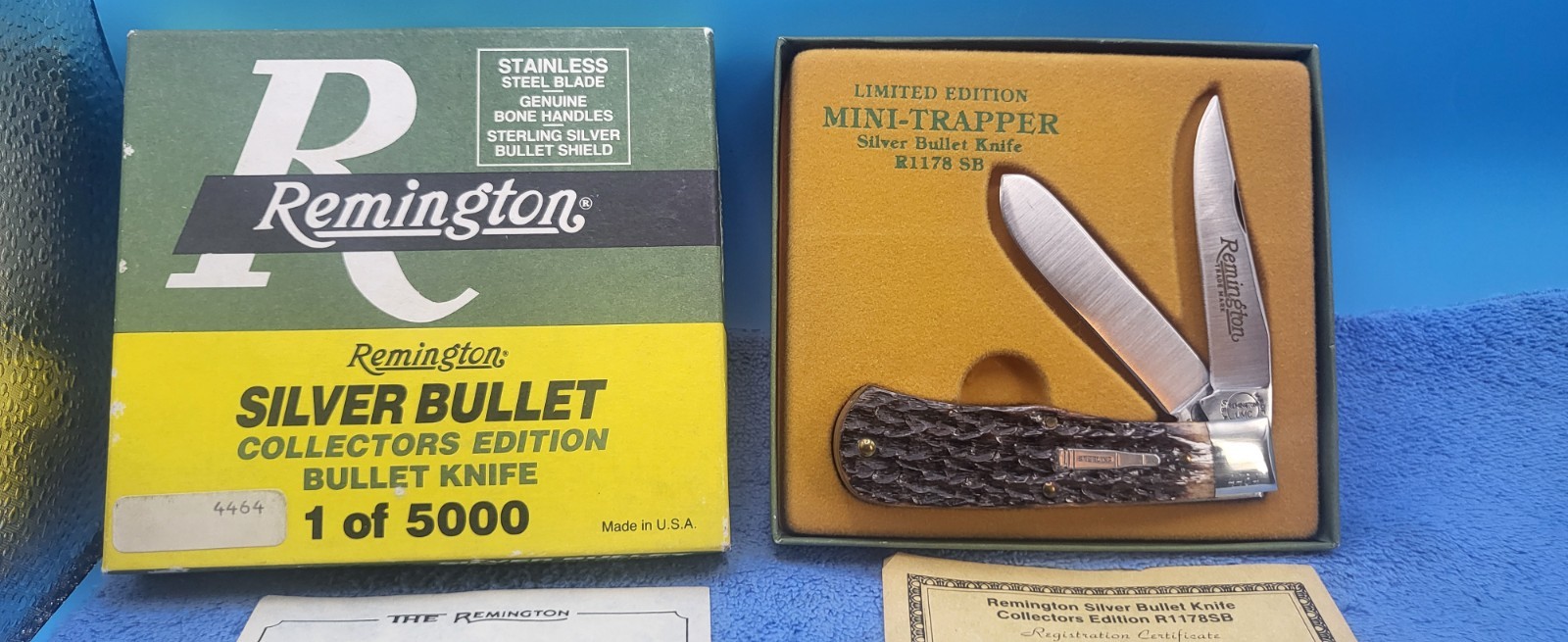 NOS 1991 Remington Silver Bullet R1178 SB Mini Trapper - Jigged Bone, NIB, S/N 