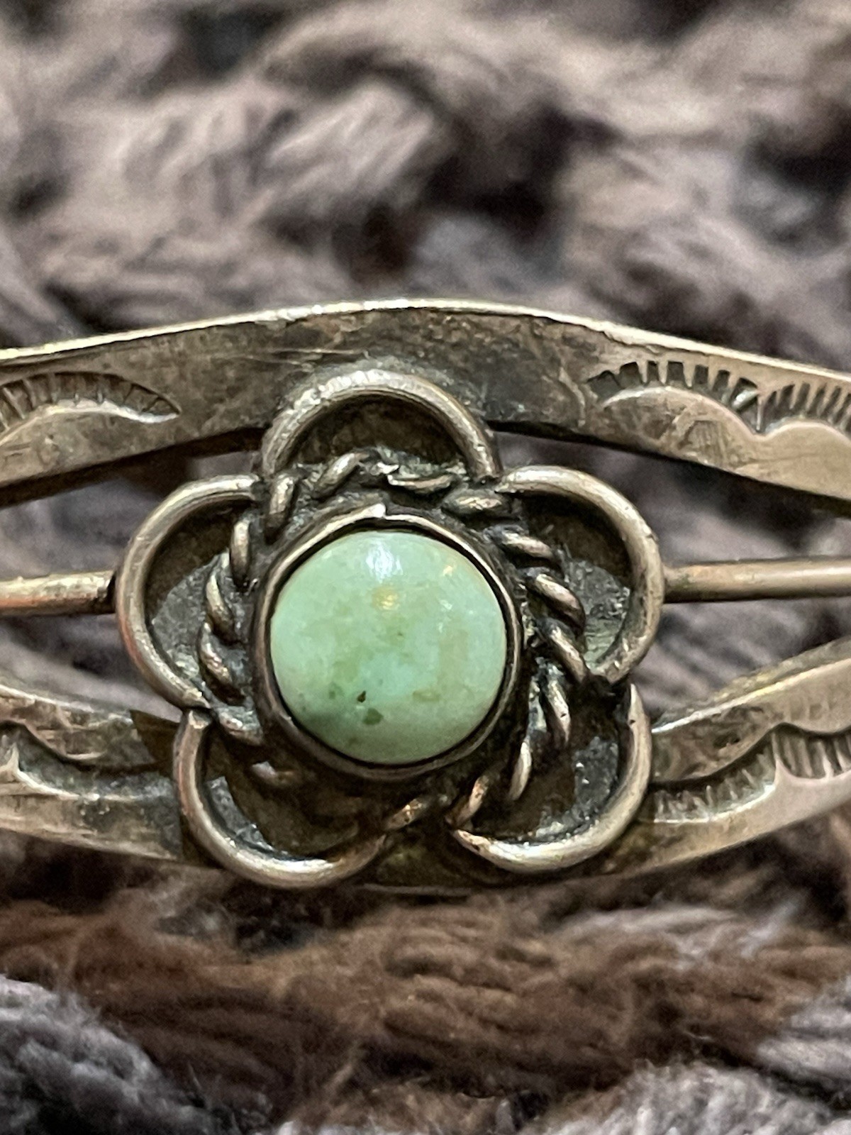 1930s-‘40s Fred Harvey Era ‘Pretty Girl’ Sterling Native American Cuff Bracelet