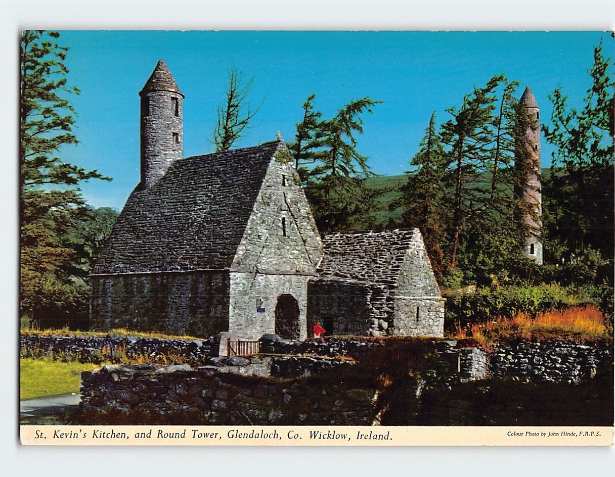 Postcard St. Kevins Kitchen and Round Tower Glendalough Ireland