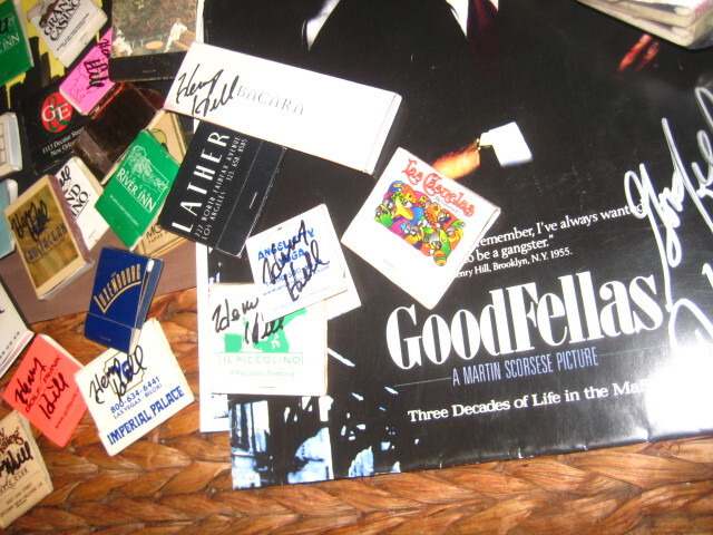 HENRY HILL GOODFELLA 3 SIGNED VINTAGE MATCHES FROM OUR FAVORITE RESTURANTS