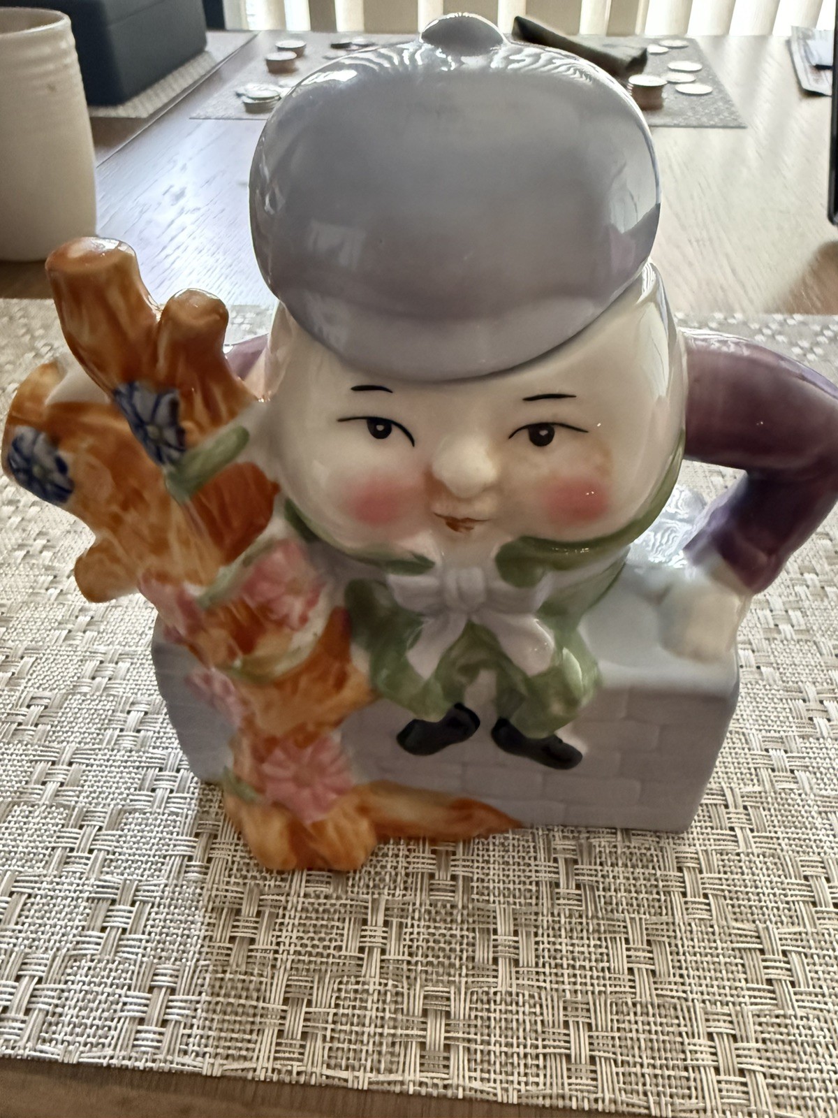Vintage 1970's Humpty Dumpty Teapot by Feitx Nursery Rhyme (Fiesta)