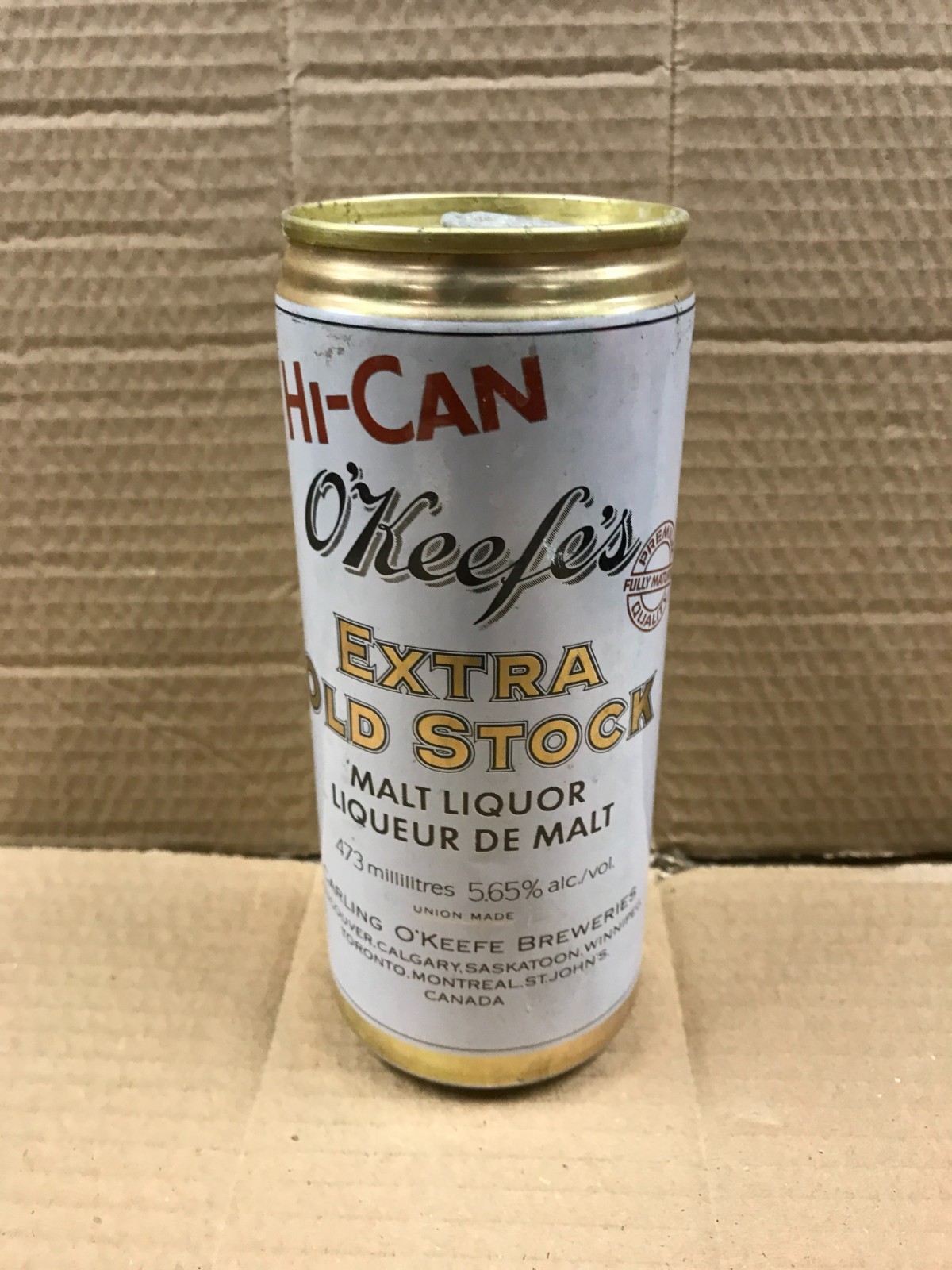Vintage O\'Keefe\'s Extra Old Stock Empty Pull Top Beer Hi-Can
