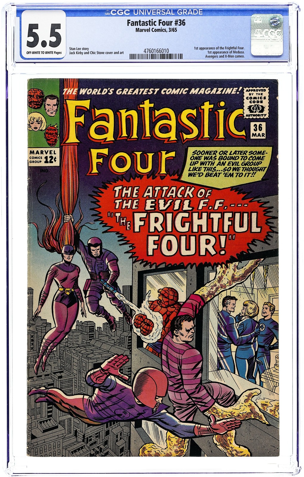 Fantastic Four #36 CGC 5.5 1965 4760166010 1st app. Madame Medusa (Inhumans)