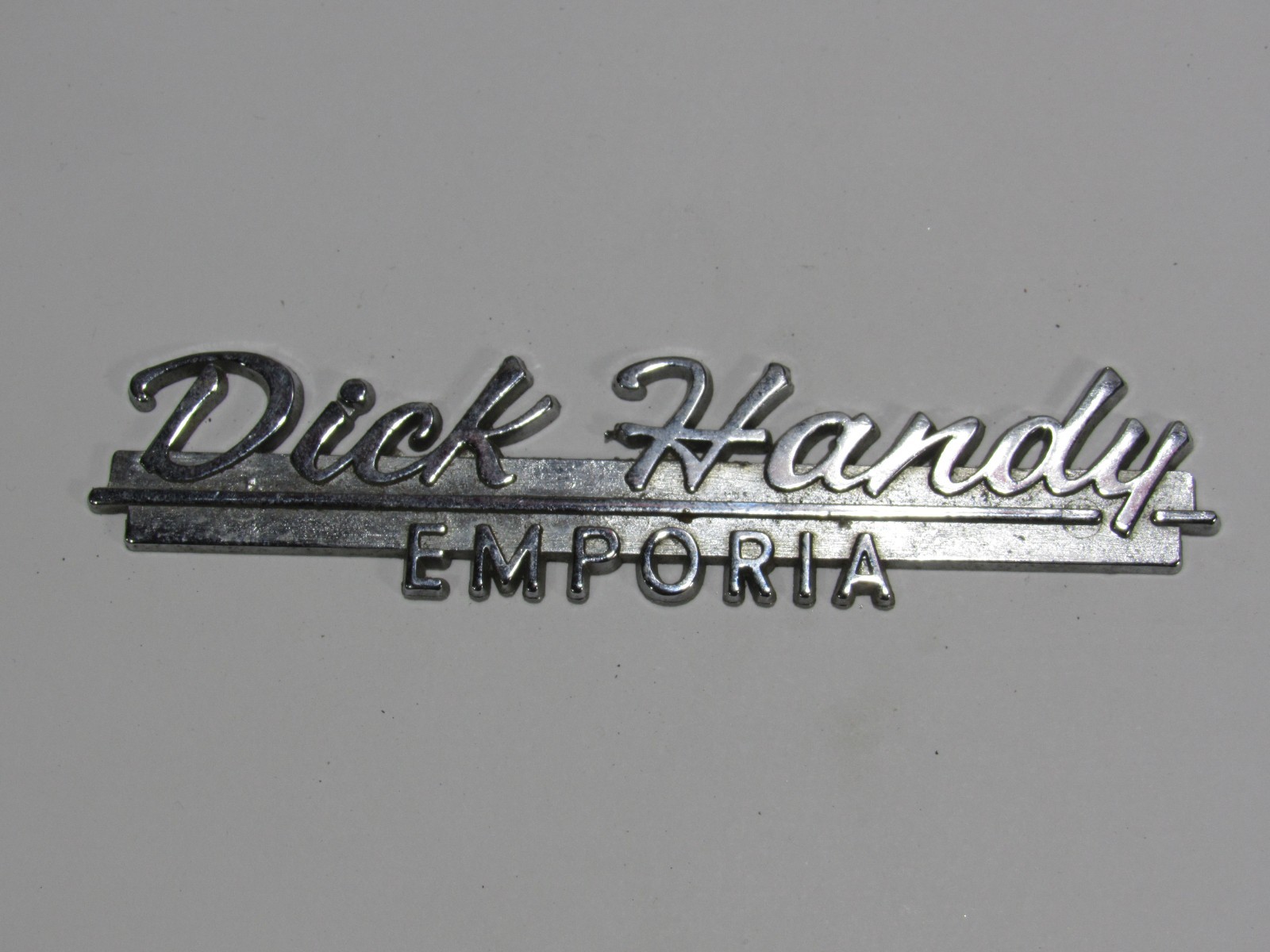 VTG Dick Handy Chevrolet-Olds Emporia Kansas Metal Dealership Badge Emblem Tag
