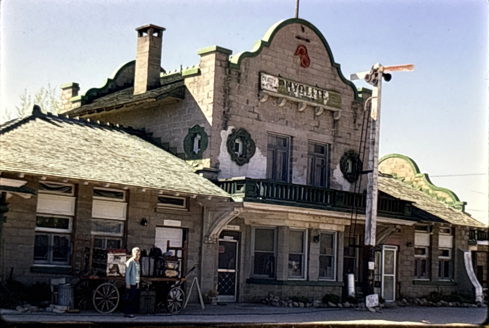 Orig 1970 Slide Rhyolite Nevada Las Vegas Tonopah Railroad Depot Ghost Town G116