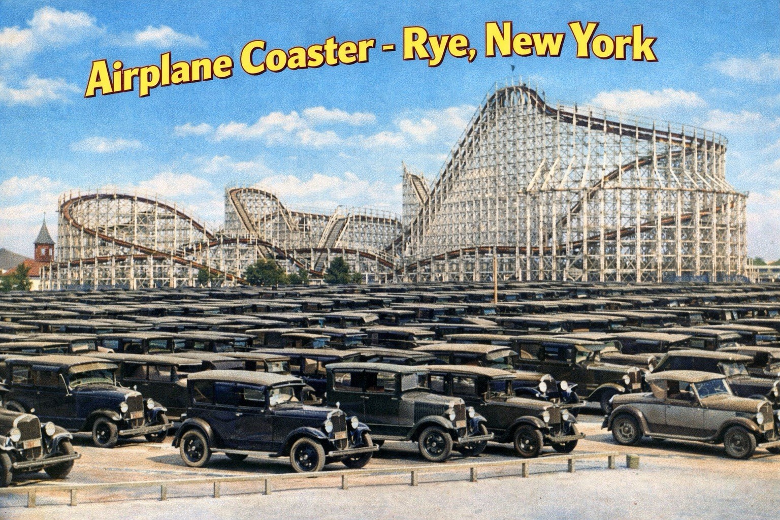 Airplane Coaster - Rye, New York Roller Coaster MODERN Postcard A67