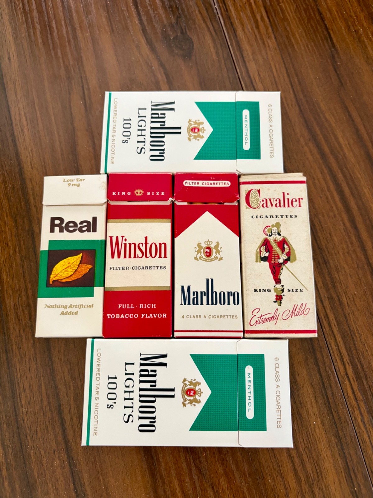 vintage antique Display tobacco cigarette sample packs empty bar cart collection