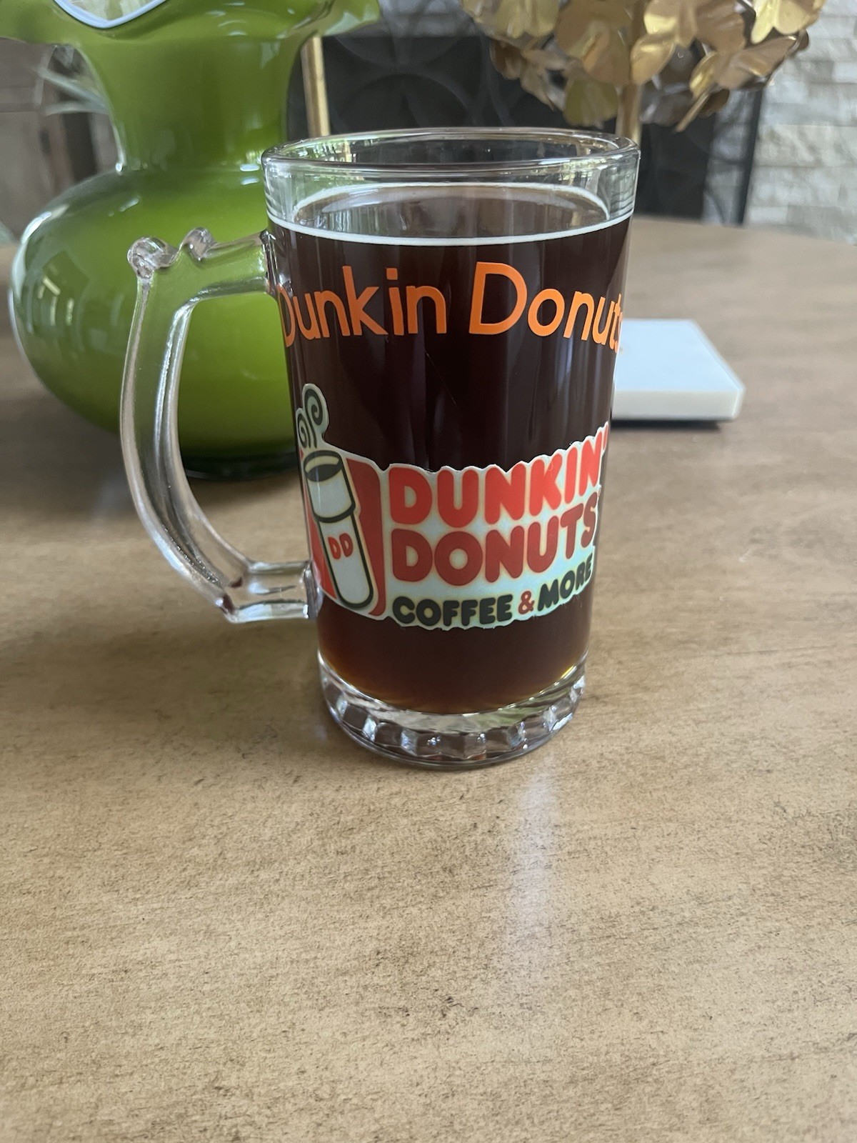 Rare Dunkin Donuts 12 Oz Vintage Glass Coffee Mug