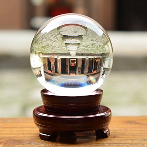 LONGWIN 100MM Clear Crystal Ball 4Inch Glass Sphere Photo Prop Free Stand Gift LONGWIN 100MM Clear Crystal Ball 4Inch Glass Sphere Photo Prop Free Stand Gift
