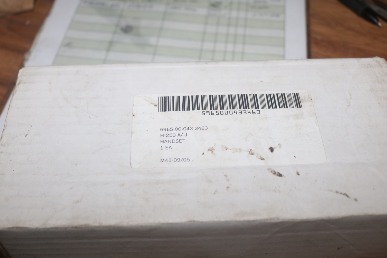 NOS USGI radio handset H-250 A/U 5965-00-043-3463