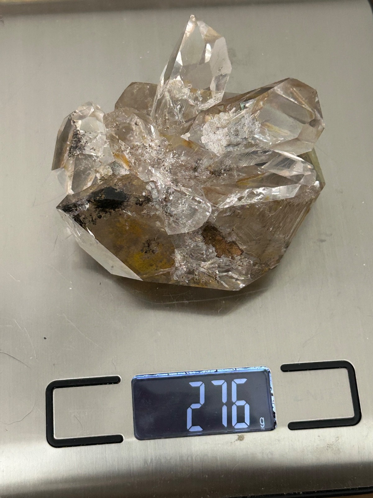 276g Herkimer Diamond Cluster *Inclusions* Skeletal* Rare and Unique*Glass clear 276g Herkimer Diamond Cluster *Inclusions* Skeletal* Rare and Unique*Glass clear